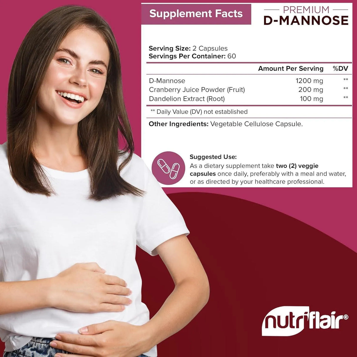 NUTRIFLAIR - NutriFlair D-Mannose 1,500Mg. 120 Capsulas - The Red Vitamin MX - Suplementos Alimenticios - {{ shop.shopifyCountryName }}