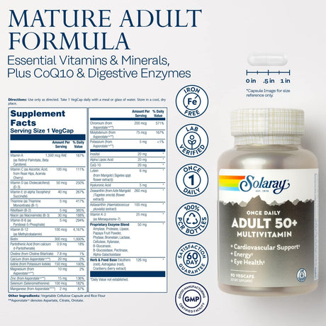 Solaray Once Daily Adult 50+ 90 Capsulas