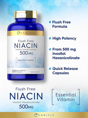 CARLYLE - Carlyle Niacin Flush Free 500Mg. 220 Capsulas - The Red Vitamin MX - Suplementos Alimenticios - {{ shop.shopifyCountryName }}