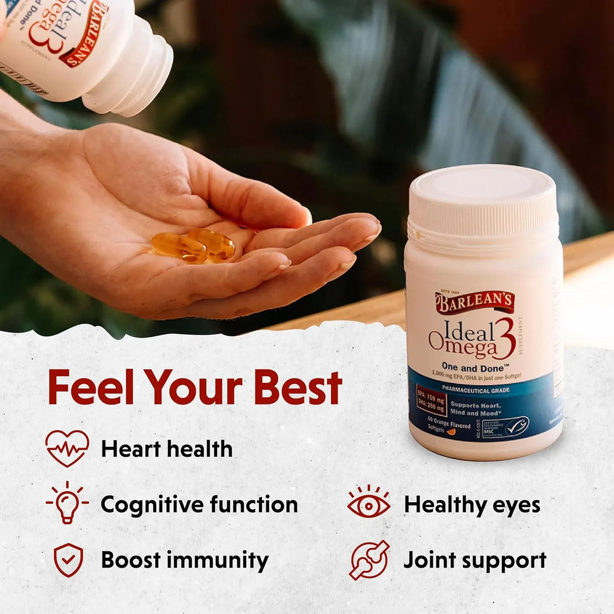 BARLEAN´S - Barlean's Ideal Omega 3 Fish Oil 1000Mg. 30 Capsulas Blandas - The Red Vitamin MX - Suplementos Alimenticios - {{ shop.shopifyCountryName }}