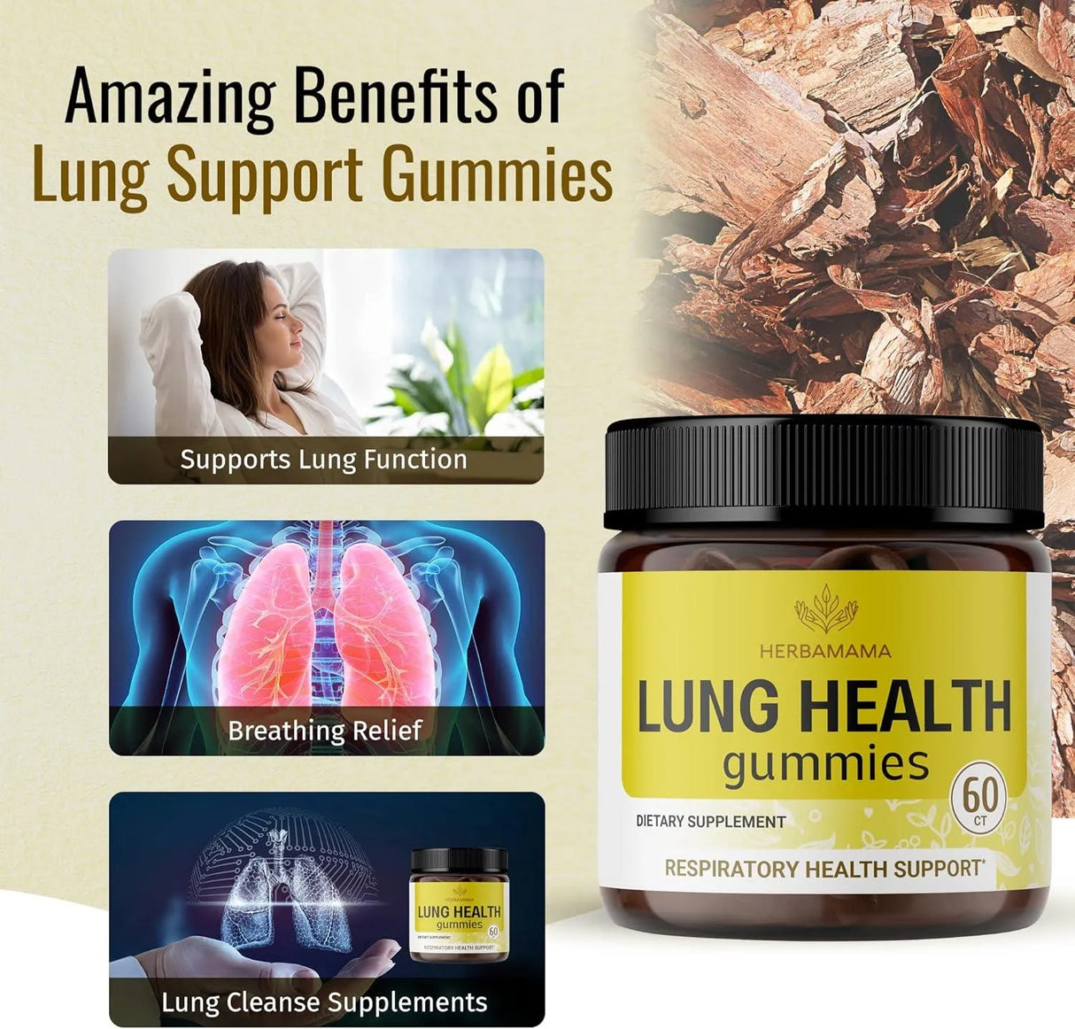 HERBAMAMA - HERBAMAMA Lung Support Gummies 60 Gomitas - The Red Vitamin MX - Suplementos Alimenticios - {{ shop.shopifyCountryName }}