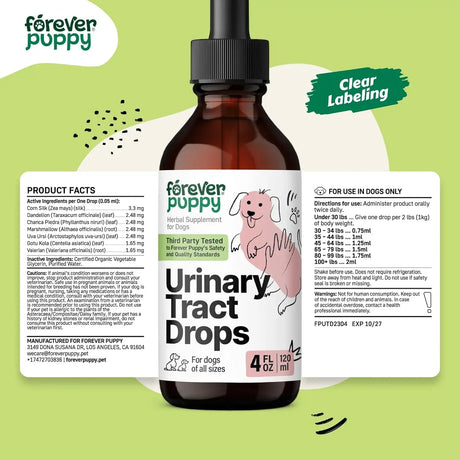 FOREVER PUPPY - Forever Puppy Urinary Tract Drops for Dogs 4 Fl.Oz. - The Red Vitamin MX - Salud De Tracto Urinario Para Perros - {{ shop.shopifyCountryName }}