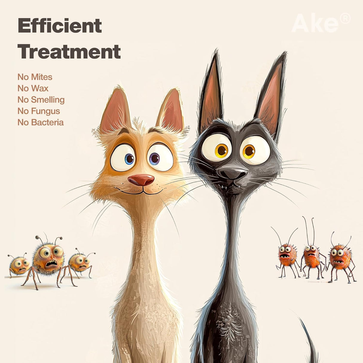 Ake Dog Ear Cleaner Solution Cat Ear Cleaner 3.4 Fl.Oz.