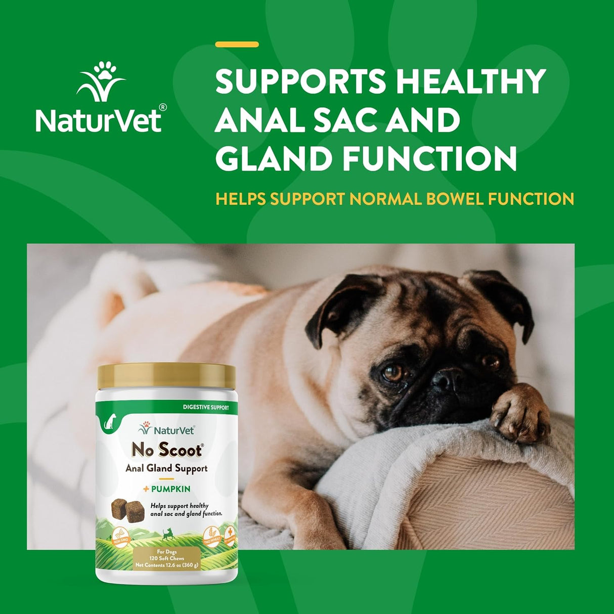 NaturVet No Scoot for Dogs 120 Masticables