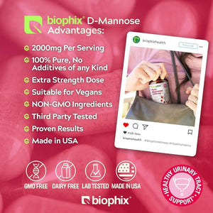 BIOPHIX - Biophix Pure Mannose 2000Mg. 85Gr. - The Red Vitamin MX - Suplementos Alimenticios - {{ shop.shopifyCountryName }}