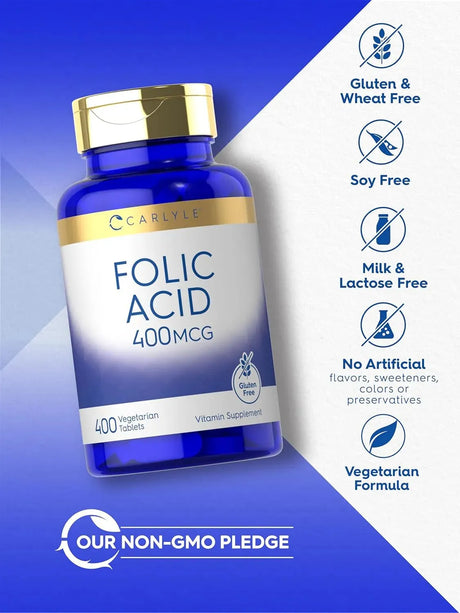 CARLYLE - Carlyle Folic Acid 400mcg 400 Tabletas - The Red Vitamin MX - Suplementos Alimenticios - {{ shop.shopifyCountryName }}