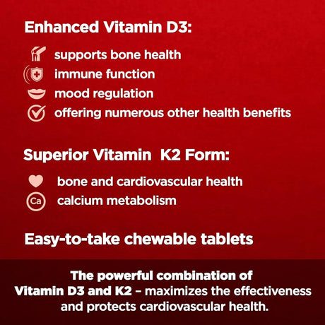 AMVILAB - AMVILAB Bonex K Vitamin D & K Complex 60 Tabletas Masticables - The Red Vitamin MX - Suplementos Alimenticios - {{ shop.shopifyCountryName }}