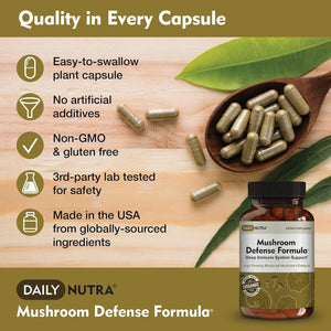 DAILY NUTRA - DailyNutra Mushroom Defense Formula 90 Capsulas - The Red Vitamin MX - Suplementos Alimenticios - {{ shop.shopifyCountryName }}