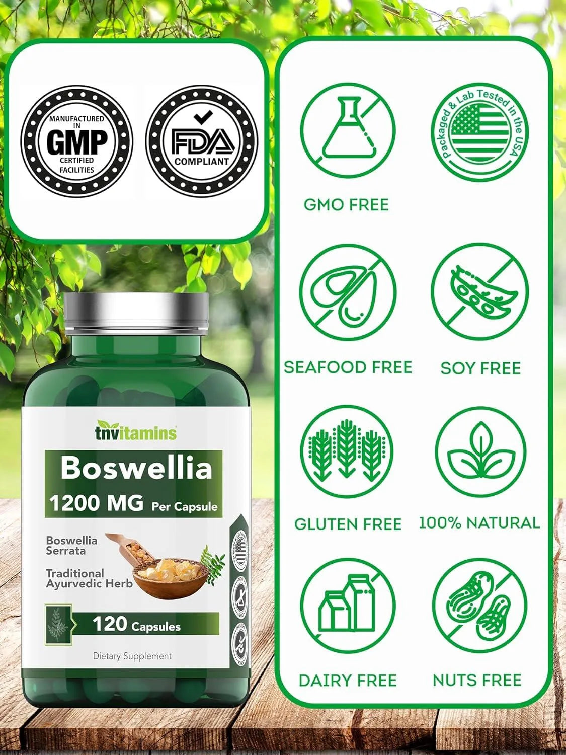 TNTVITAMINS - tnvitamins Boswellia Serrata Herbal Extract 1200Mg. 120 Capsulas - The Red Vitamin MX - Suplementos Alimenticios - {{ shop.shopifyCountryName }}