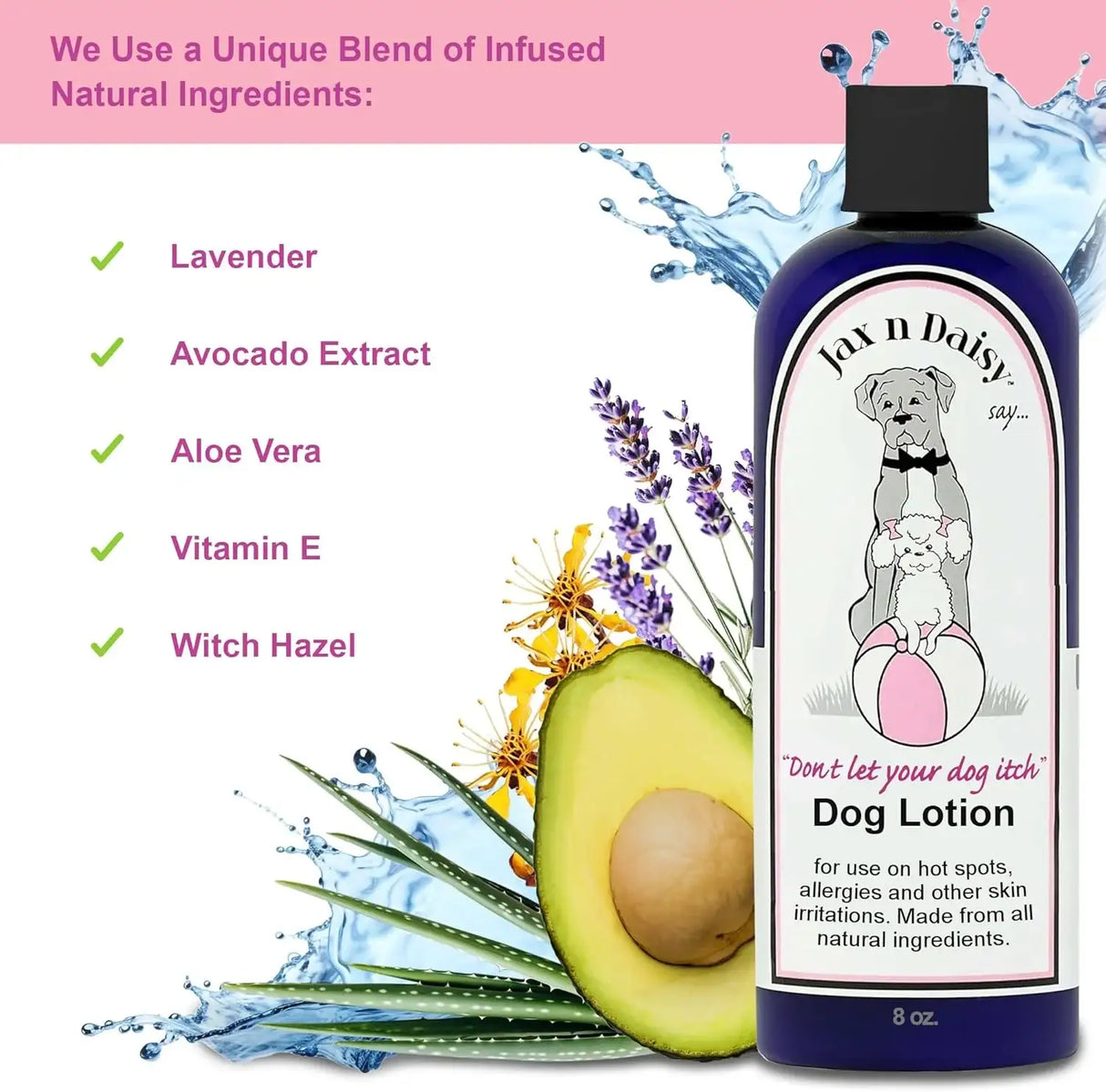 JAX N DAISY - Jax N Daisy Don t let Your Dog Itch Lotion Itch Relief for Dogs 8 Fl.Oz. - The Red Vitamin MX - Remedios Para La Picazón De Perros - {{ shop.shopifyCountryName }}