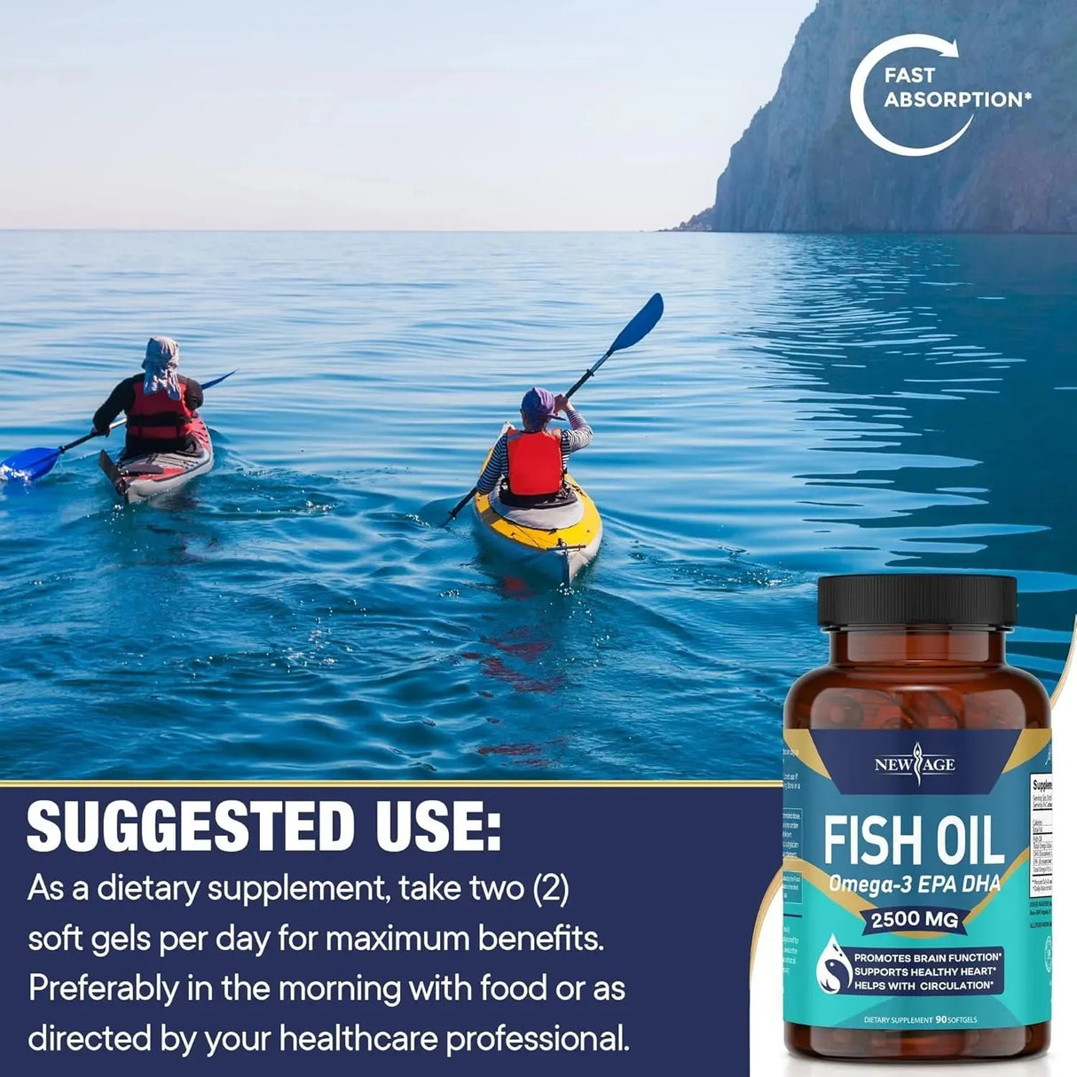 NEW AGE - NEW AGE Omega 3 Fish Oil 2500Mg. 90 Capsulas Blandas 2 Pack - The Red Vitamin MX - Suplementos Alimenticios - {{ shop.shopifyCountryName }}