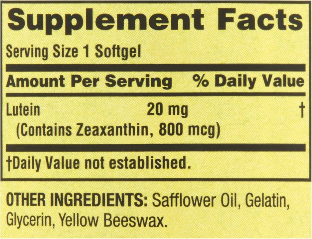 SPRING VALLEY - Spring Valley Lutein 20Mg. with Zeaxanthin 30 Capsulas Blandas - The Red Vitamin MX - Suplementos Alimenticios - {{ shop.shopifyCountryName }}