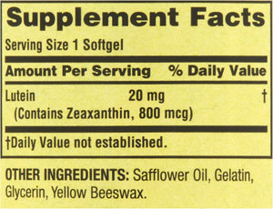 SPRING VALLEY - Spring Valley Lutein 20Mg. with Zeaxanthin 30 Capsulas Blandas - The Red Vitamin MX - Suplementos Alimenticios - {{ shop.shopifyCountryName }}