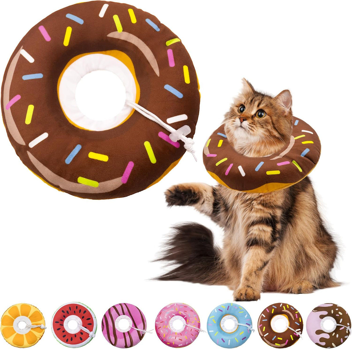 Seyezo Cat Cone Collar Soft Donut Brown Large