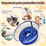 Uaidie Dog Cone Collar with Enhanced Anti-Licking BLUE LARGE