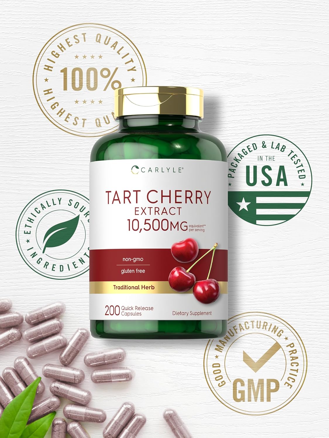 Carlyle Tart Cherry 10,500Mg. 200 Capsulas