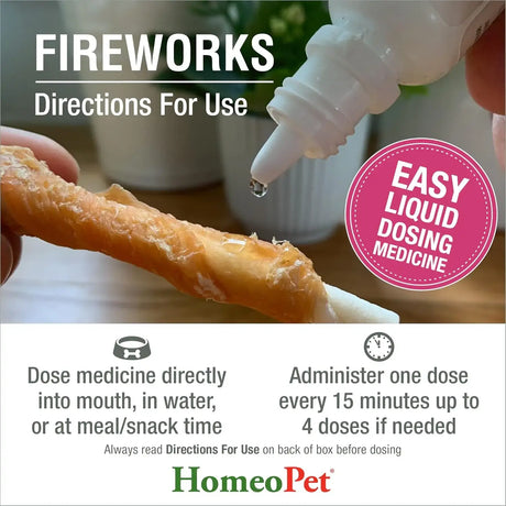 HOMEOPET - HomeoPet Fireworks Safe and Natural Loud-Noise-Anxiety Calming Supplement 15Ml. - The Red Vitamin MX - Relajantes Para Perros - {{ shop.shopifyCountryName }}