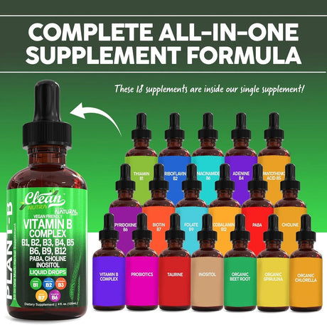 CLEAN NUTRACEUTICALS - Clean Nutraceuticals Vitamin B Complex Liquid Drops 4 Fl.Oz. - The Red Vitamin MX - Suplementos Alimenticios - {{ shop.shopifyCountryName }}