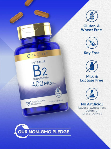 CARLYLE - Carlyle Vitamin B-2 400Mg. 180 Capsulas - The Red Vitamin MX - Suplementos Alimenticios - {{ shop.shopifyCountryName }}