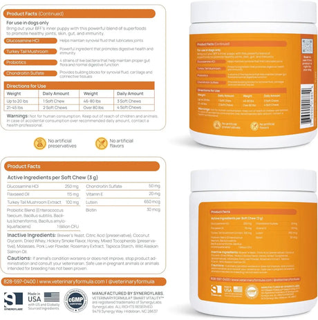 VETERINARY FORMULA - Veterinary Formula Senior Support Joint Supplement for Dogs 100 Masticables - The Red Vitamin MX - Cuidado De Cadera Y Articulaciones Para Perros - {{ shop.shopifyCountryName }}