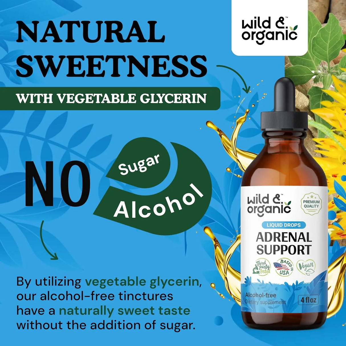 WILD & ORGANIC - Wild & Organic Adrenal Support Tincture 4 Fl.Oz. - The Red Vitamin MX - Suplementos Alimenticios - {{ shop.shopifyCountryName }}