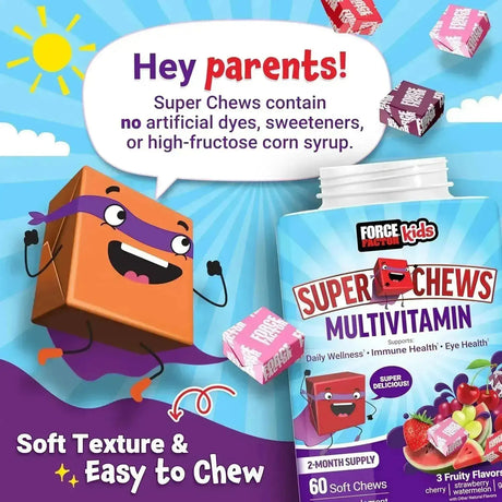 FORCE FACTOR - Force Factor Kids Multivitamin Super Chews 60 Masticables - The Red Vitamin MX - Suplementos Alimenticios - {{ shop.shopifyCountryName }}