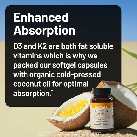 NATUREWISE - NatureWise Vitamin D3 10,000 IU Plus K2 30 Capsulas Blandas - The Red Vitamin MX - Suplementos Alimenticios - {{ shop.shopifyCountryName }}