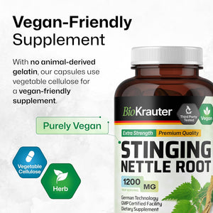 BIOKRAUTER - BIO KRAUTER Stinging Nettle 1200Mg. 250 Capsulas - The Red Vitamin MX - Suplementos Alimenticios - {{ shop.shopifyCountryName }}