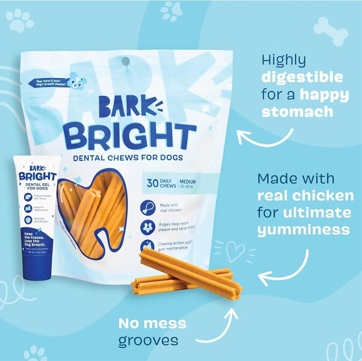 BARK BRIGHT - Bark Bright Original Dental Kit Medium Breeds 30 Piezas - The Red Vitamin MX - Cuidado Dental Para Perros - {{ shop.shopifyCountryName }}