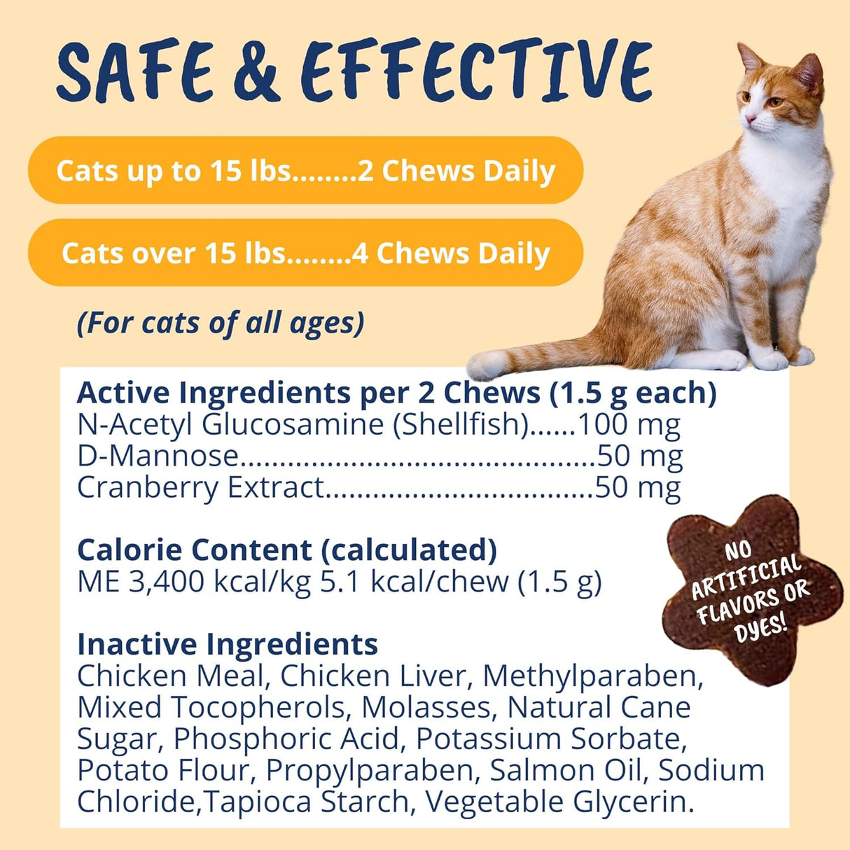 Under The Weather Pet Urinary Tract Support Chews for Cats 60 Masticables