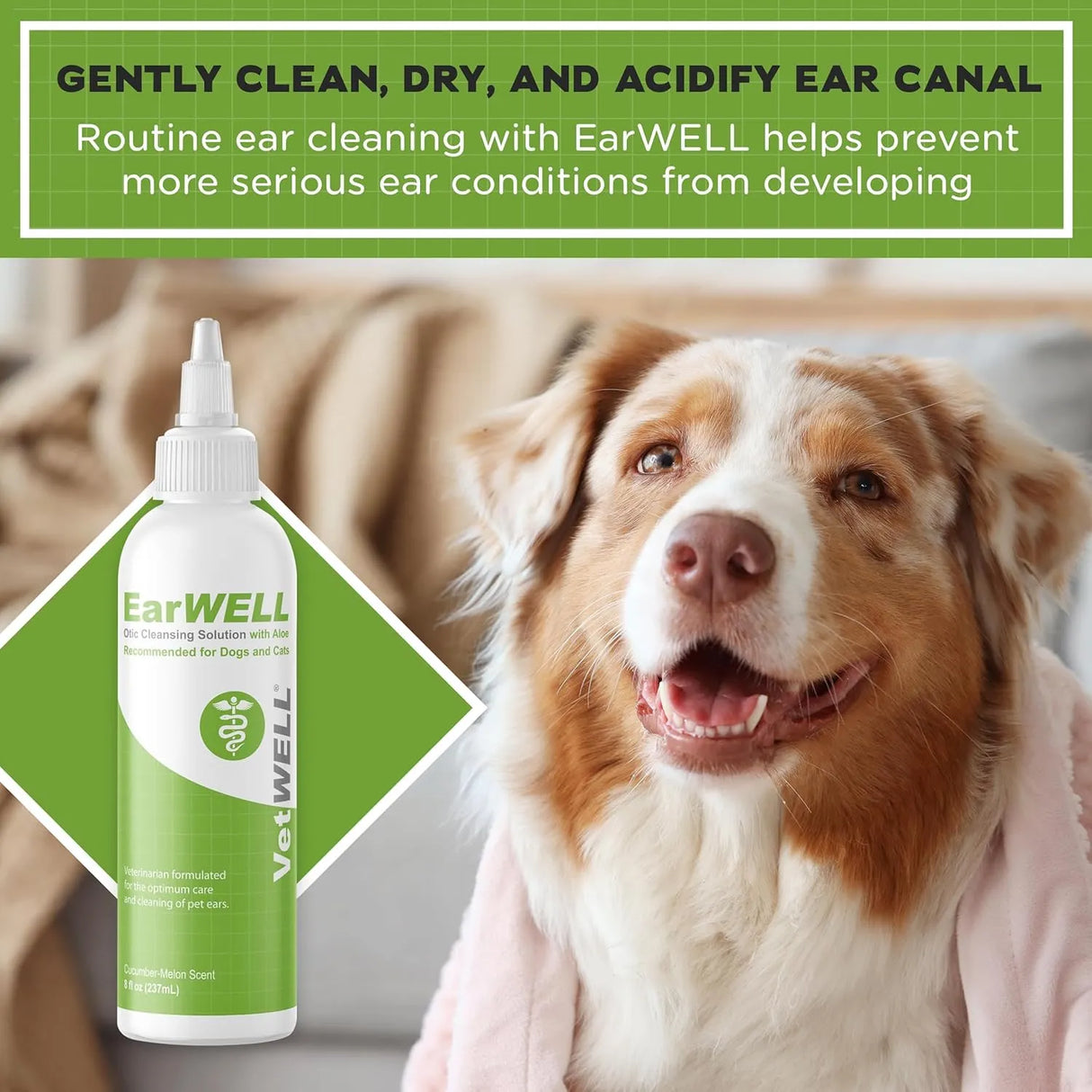VETWELL - VetWELL Ear Cleaner for Dogs and Cats Cucumber Melon 8 Fl.Oz. - The Red Vitamin MX - Cuidado Del Oído De Perros - {{ shop.shopifyCountryName }}