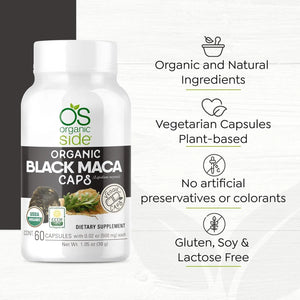 ORGANIC SIDE - Organic Side Black Maca 60 Capsulas - The Red Vitamin MX - Suplementos Alimenticios - {{ shop.shopifyCountryName }}