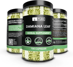 PURE ORIGINAL INGREDIENTS - Pure Original Ingredients Damiana Leaf 730 Capsulas - The Red Vitamin MX - Suplementos Alimenticios - {{ shop.shopifyCountryName }}