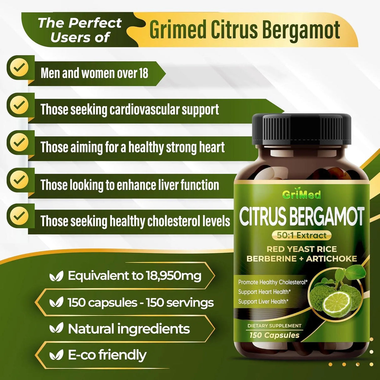 GRIMED - GriMed Citrus Bergamot 50:1 Extract Healthy Cholesterol 150 Capsulas - The Red Vitamin MX - Suplementos Alimenticios - {{ shop.shopifyCountryName }}