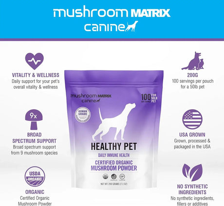 OM - Om Mushroom Matrix Healthy Pet Mushroom Supplement 200Gr. - The Red Vitamin MX - Suplementos Herbales Para Perros - {{ shop.shopifyCountryName }}