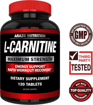 ARAZO NUTRITION - Arazo Nutrition Super Strength L-Carnitine 1000Mg. 120 Tabletas - The Red Vitamin MX - Suplementos Alimenticios - {{ shop.shopifyCountryName }}