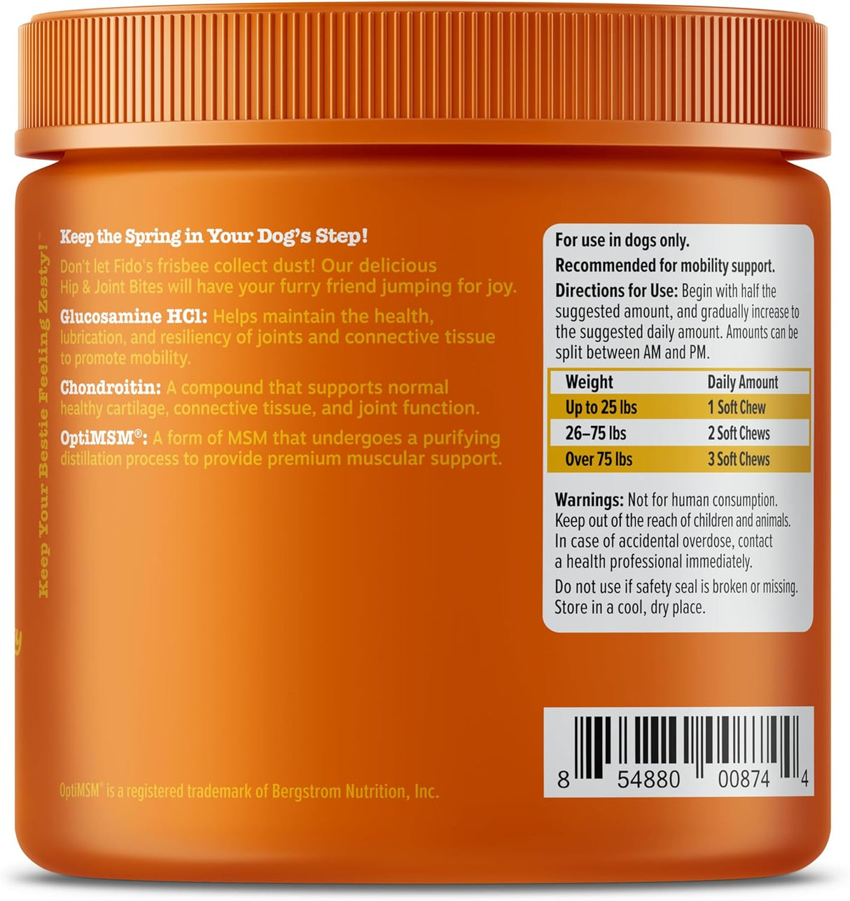 Zesty Paws Hip and Joint for Dogs Bacon 90 Masticables