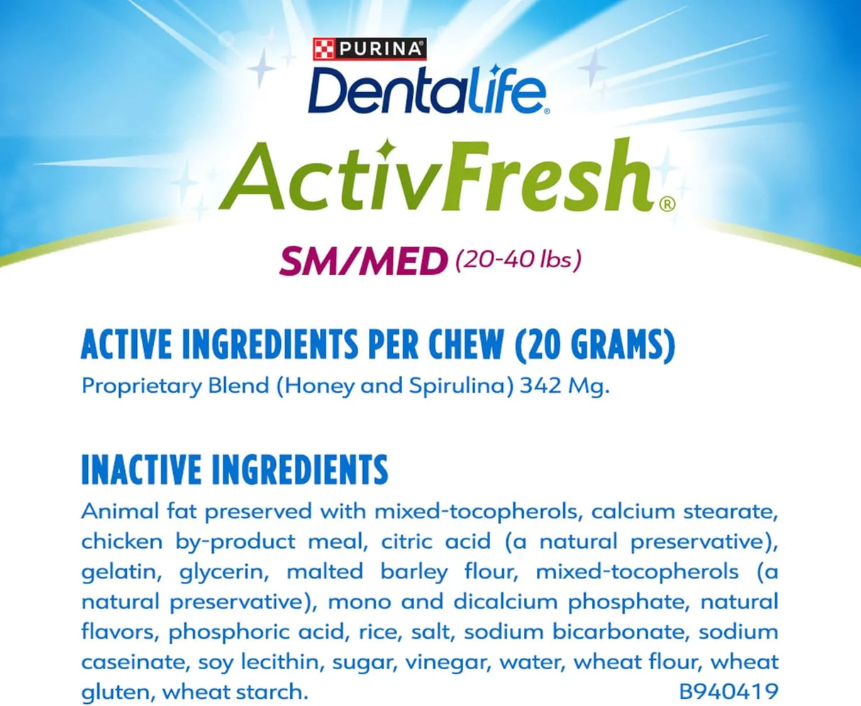 PURINA - Purina DentaLife ActivFresh Dog Chews for Small and Medium Dogs 21 Piezas - The Red Vitamin MX - Cuidado Dental Para Perros - {{ shop.shopifyCountryName }}