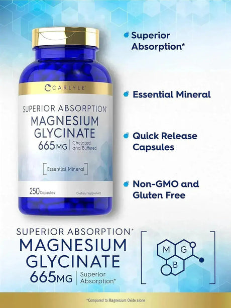 CARLYLE - Carlyle Magnesium Glycinate 665Mg. 250 Capsulas - The Red Vitamin MX - Suplementos Alimenticios - {{ shop.shopifyCountryName }}
