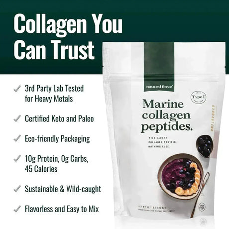 NATURAL FORCE - Natural Force Clean Marine Collagen Powder 333Gr. - The Red Vitamin MX - Suplementos Alimenticios - {{ shop.shopifyCountryName }}