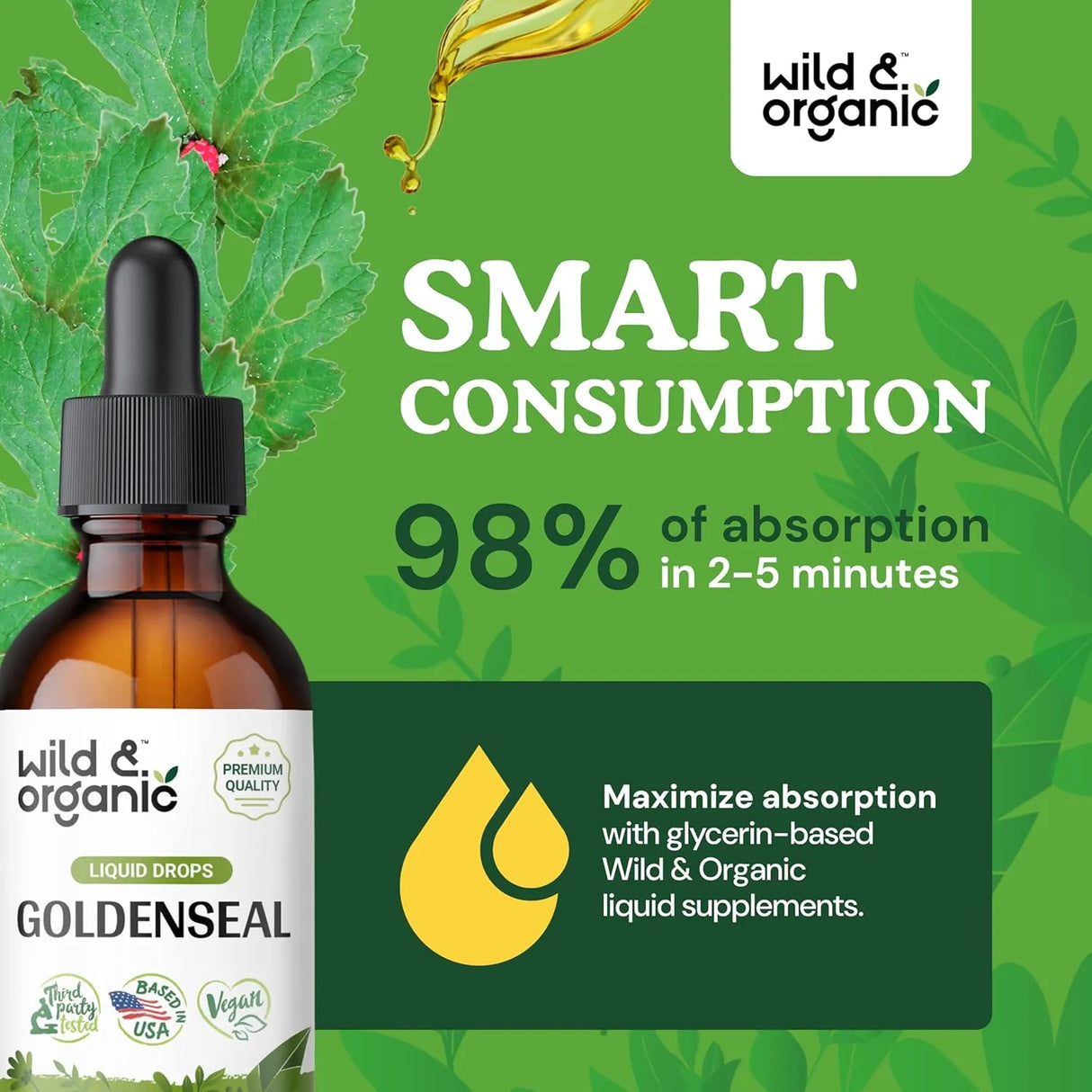 WILD & ORGANIC - Wild & Organic Goldenseal Tincture 2 Fl.Oz. - The Red Vitamin MX - Suplementos Alimenticios - {{ shop.shopifyCountryName }}