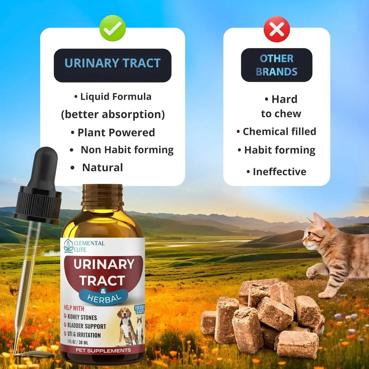 ELEMENTAL ELITE - Elemental Elite Urinary Tract Health Treatment for Dogs & Cats 1 Fl.Oz. - The Red Vitamin MX - Salud De Tracto Urinario Para Perros - {{ shop.shopifyCountryName }}
