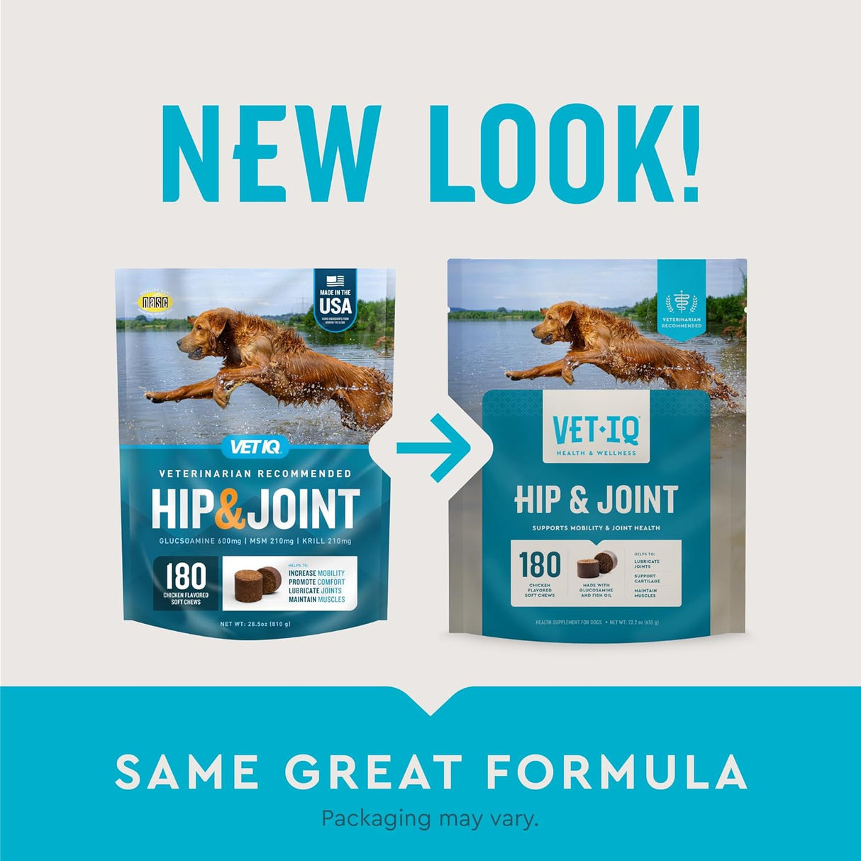 VetIQ Glucosamine Hip & Joint Supplement for Dogs 180 Masticables