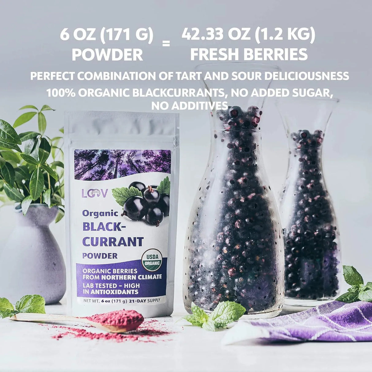 LOOV - LOOV Blackcurrant Powder Organic 171Gr. - The Red Vitamin MX - Suplementos Alimenticios - {{ shop.shopifyCountryName }}