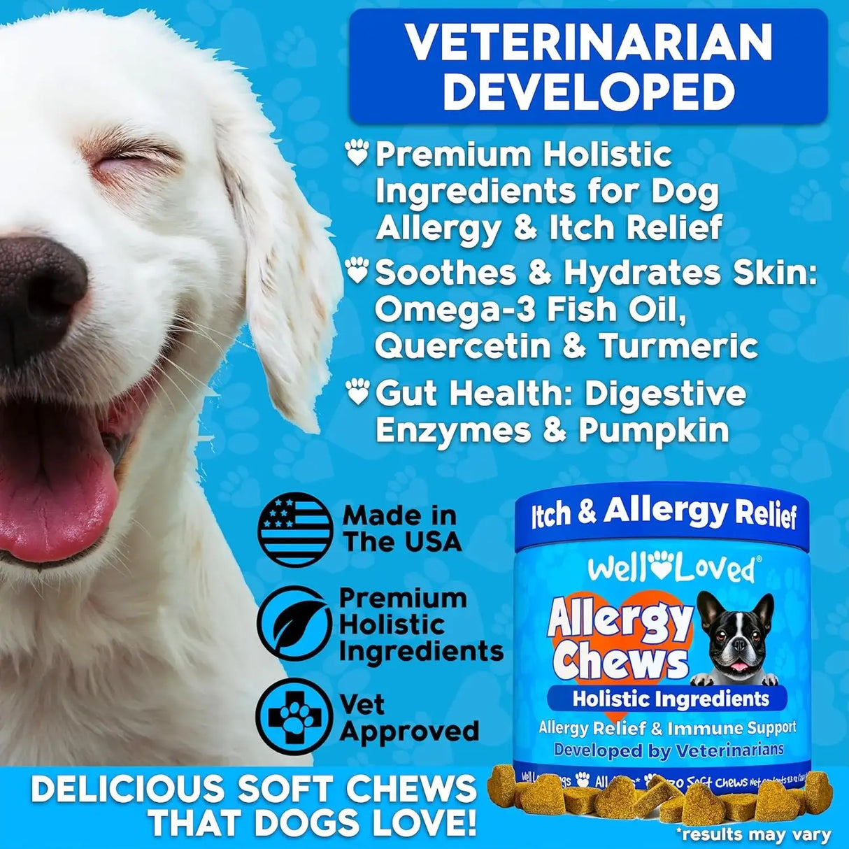 WELL LOVED - Well Loved Dog Allergy Chews 120 Masticables - The Red Vitamin MX - Remedios Para La Picazón De Perros - {{ shop.shopifyCountryName }}