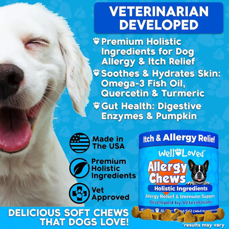 WELL LOVED - Well Loved Dog Allergy Chews 120 Masticables - The Red Vitamin MX - Remedios Para La Picazón De Perros - {{ shop.shopifyCountryName }}
