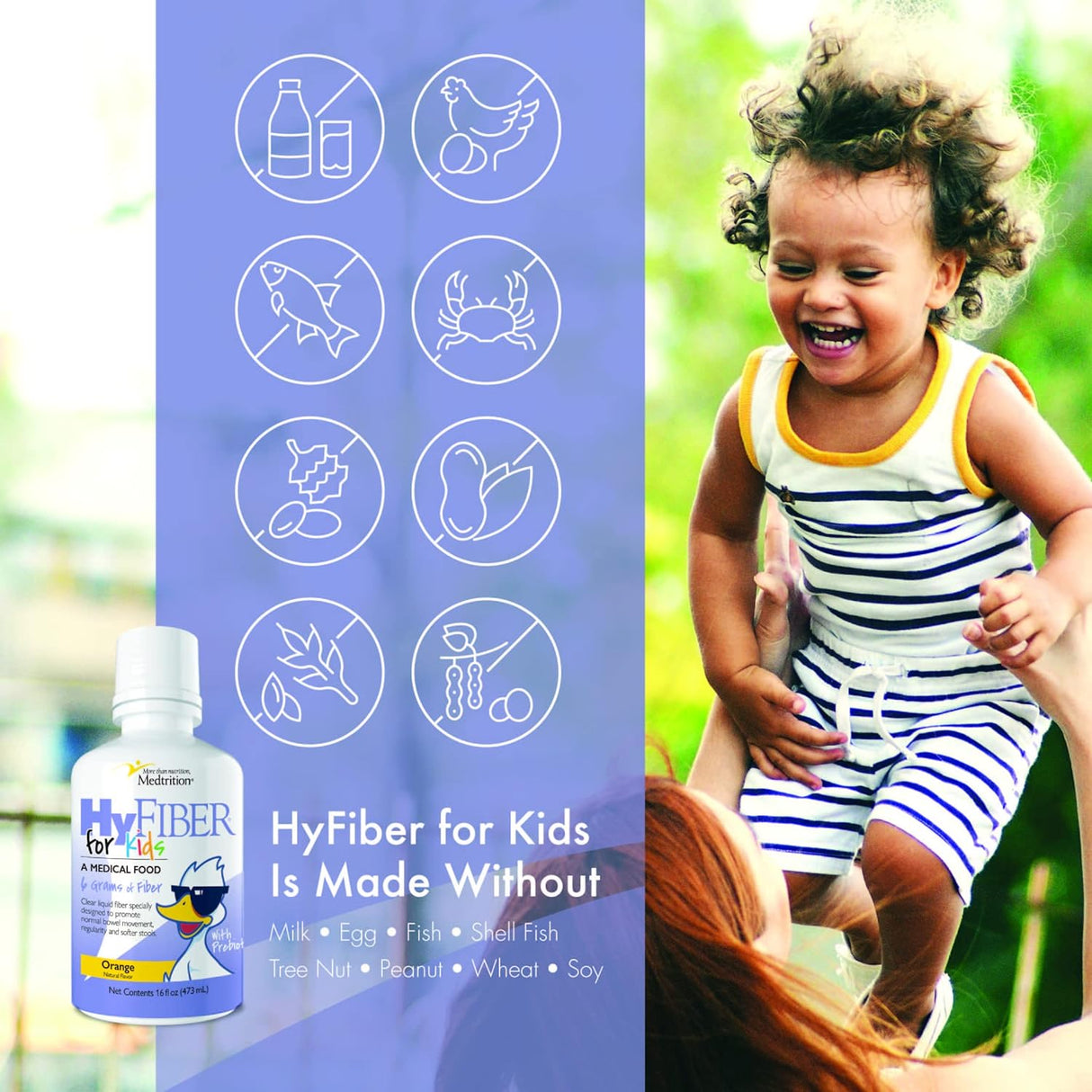 Medtrition HyFiber Liquid Fiber for Kids 32 Servicios 473Ml.