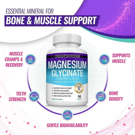 TOPLUX - Toplux Magnesium Glycinate Complex 525Mg. 90 Capsulas - The Red Vitamin MX - Suplementos Alimenticios - {{ shop.shopifyCountryName }}
