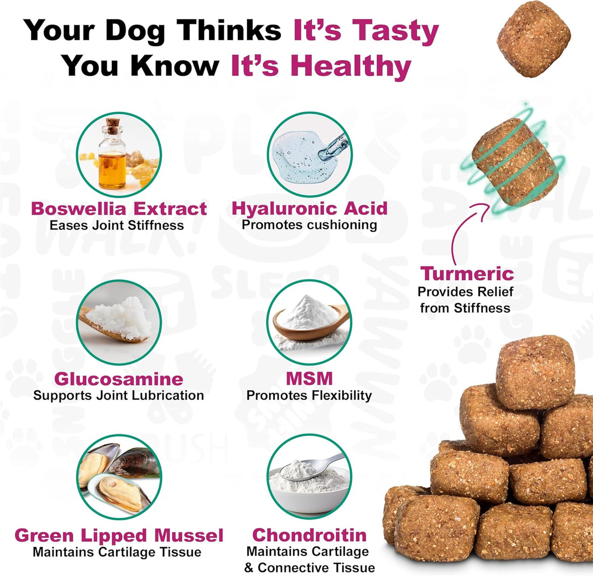 Doggie Dailies Advanced Senior Hip and Joint for Dogs Duck 120 Masticables