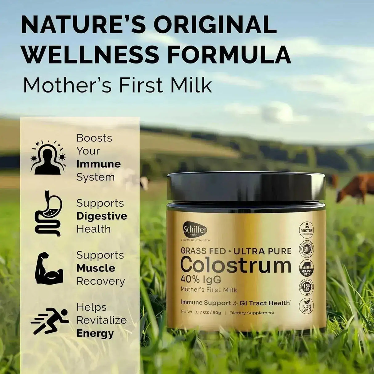 SCHIFFER HEALTH - SCHIFFER HEALTH Premium Colostrum Unflavored 90Gr. - The Red Vitamin MX - Suplementos Alimenticios - {{ shop.shopifyCountryName }}